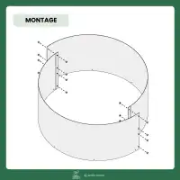 Jardinière ronde - Bac potager en acier corten D.93 x H.40cm