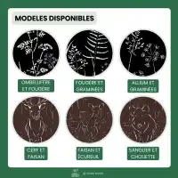 Panneau décoratif extérieur en métal L.80 x H.180cm - Animaux de la forêt