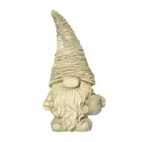 Nain de jardin en pierre reconstituée - Beige L.17 x H.31cm