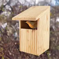 Nichoir ouvert pour Rouge-gorge et Rougequeue noir en bois H.31cm