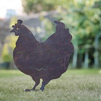 Silhouette Poule - déco de jardin en métal