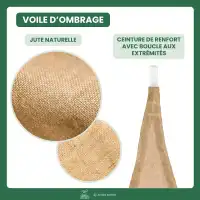 Voile d'ombrage en jute 300g/m2