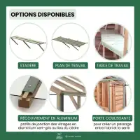 Serre de jardin en bois avec abri ALTON Fusion 8 - Cèdre rouge 8.69m2