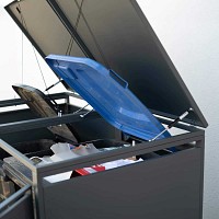 Cache poubelle extérieur en métal double - 2 poubelles