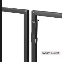 Portillon pour clôture décorative PRATIC en métal noir - L.123 x H.85cm