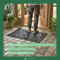 Paillasson extérieur résistant en caoutchouc - Noir