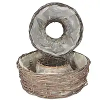 Paniers ronds en osier pour art floral - lot de 2