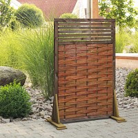 Panneau ajouré pin FSC et osier tressé 120x180cm