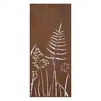 Panneaux décoratifs en acier corten L.240 x H.180cm - Scène végétale - 3 panneaux