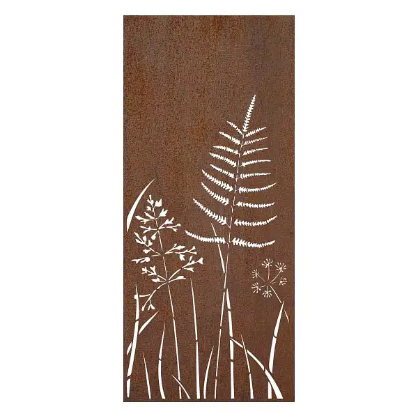 panneau deco corten fleurs 1