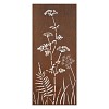 Panneaux décoratifs en acier corten L.240 x H.180cm - Scène végétale - lot de 3