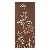 Panneaux décoratifs en acier corten L.240 x H.180cm - Scène végétale - lot de 3