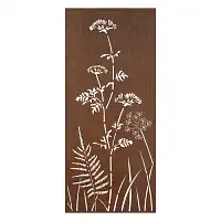 Panneaux décoratifs en acier corten L.240 x H.180cm - Scène végétale - 3 panneaux