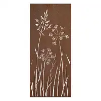 Panneaux décoratifs en acier corten L.240 x H.180cm - Scène végétale - 3 panneaux