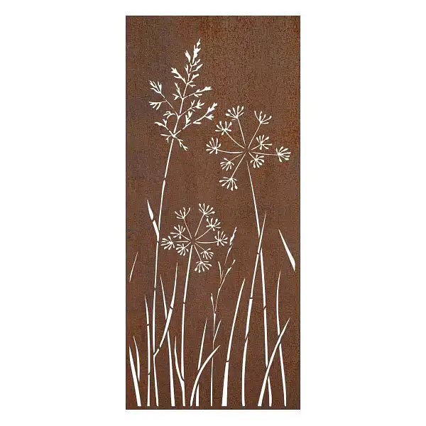 panneau deco corten fleurs 3