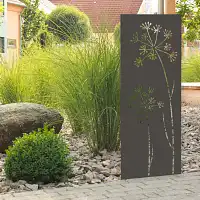 Panneau décoratif extérieur en métal L.53 x H.144cm - Allium gris