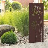 Panneau décoratif extérieur en métal H. 144cm - Allium marron