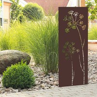 Panneau décoratif extérieur en métal L.53 x H.144cm - Allium marron