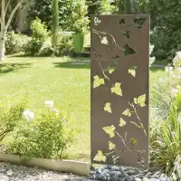 Panneau décoratif en métal ajouré, motif Feuilles - L.60 x H.150cm