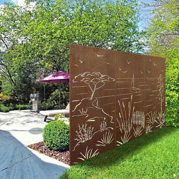 panneau terrasse acier corten