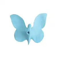 Papillon en céramique artisanal - bleu uni  Papillon en céramique artisanal - bleu uni