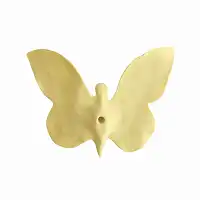 Papillon en céramique artisanal - jaune marbré  Papillon en céramique artisanal - jaune marbré