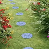 Pas japonais Lotus en fonte - Gris bleu