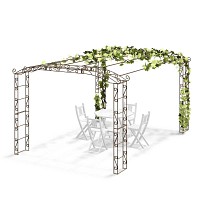 Pergola renforcée pour plantes grimpantes Pagode 13,60m2 - L. 4,45 x l. 3,05 x H. 2,28 m