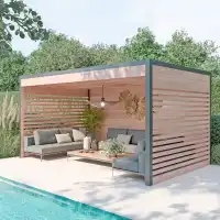 Pergola en bois 14,5m2 - Douglas 55mm fabrication française L.5 x l.2,9 x H.2,58m