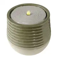 Fontaine d'extérieur lumineuse imitation céramique - Vert sauge D.40 x H.37,5cm