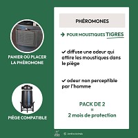 Phéromones anti-moustiques tigres pour piège extérieur - Pack 2 mois