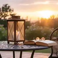 Lanterne décorative carrée en métal rouillé - L.29 x l.29 x H.48cm