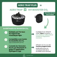Piège à moustiques extérieur Biogents AERO TRAP PLUS - avec kit booster CO2, protection jusqu'à 700m2