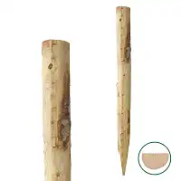 Lot de 12 poteaux en bois fendus renforcés pour ganivelle, châtaignier - L.160 x l.17 cm