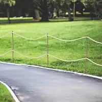 Cloture décorative en corde avec piquet en acier