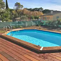 Piscine en bois Sunwater Ubbink 3m x 4,90m - H. 1,20m  Piscine en bois Sunwater Ubbink 3m x 4,90m - H. 1,20m