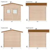 Chalet de jardin RIVOIRE 8m2 - Bois Douglas 55mm fabrication française L.2,9 x l.2,9 x H.2,6m