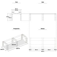 Carport 2 voitures Pagode 24.6m2