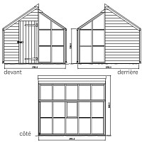 Serre de jardin et Abri en bois Gabriel Ash Classic - 5 panneaux