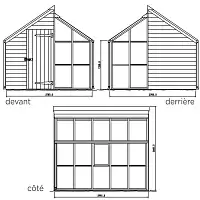 Serre de jardin et Abri en bois Gabriel Ash Classic - 5 panneaux  Serre de jardin et Abri en bois Gabriel Ash Classic - 5 panneaux
