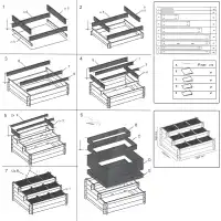 Carré potager en bois 3 étages L.120 x l.100 x H.54 cm