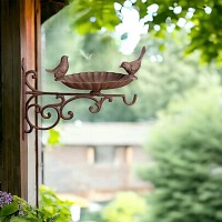 Mangeoire oiseaux en fonte avec accroche murale 28 cm