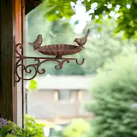 Mangeoire oiseaux en fonte avec accroche murale 28 cm