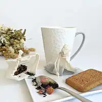 5 sachets de thé réutilisables en coton bio