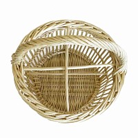 Panier à bouteille en osier blanc