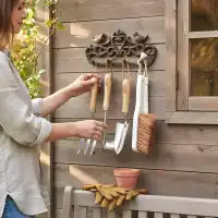 Patère murale en fonte avec oiseaux - 4 crochets L.31 x l.3,2 x H.14,9 cm