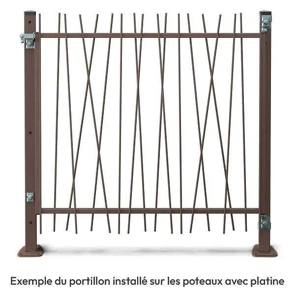 portillon cloture barreaudee metal 1m
