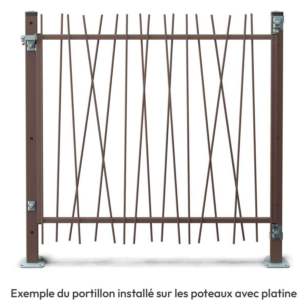 portillon cloture barreaudee metal 1m