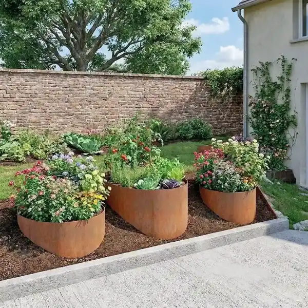 pot fleur rond xxl corten