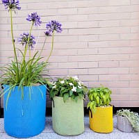 Pots de fleurs extérieurs en textile recyclé